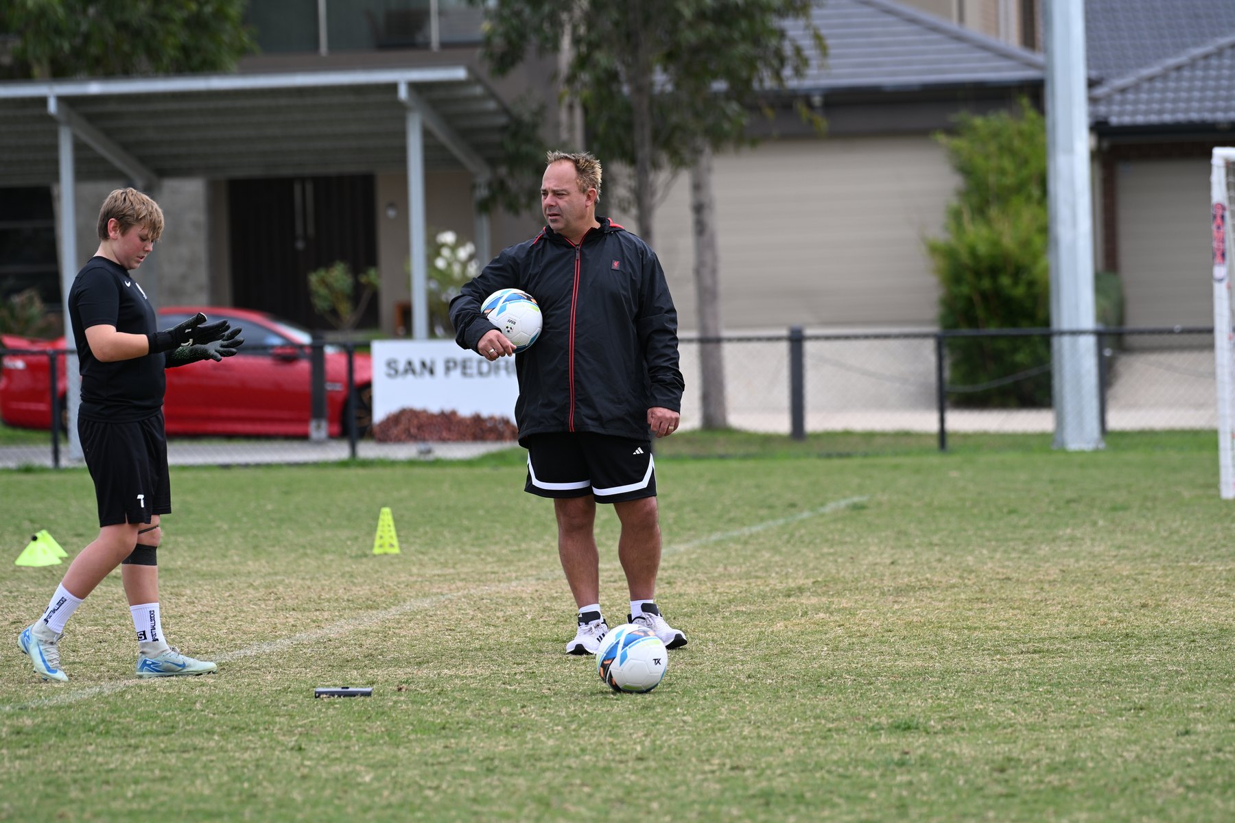 Coach demonstrating a drill